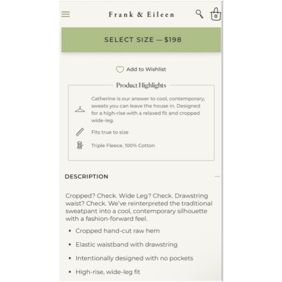 New Frank & Eileen Light Ice Blue Catherine Wide Leg Sweatpants L - Picture 4 of 4